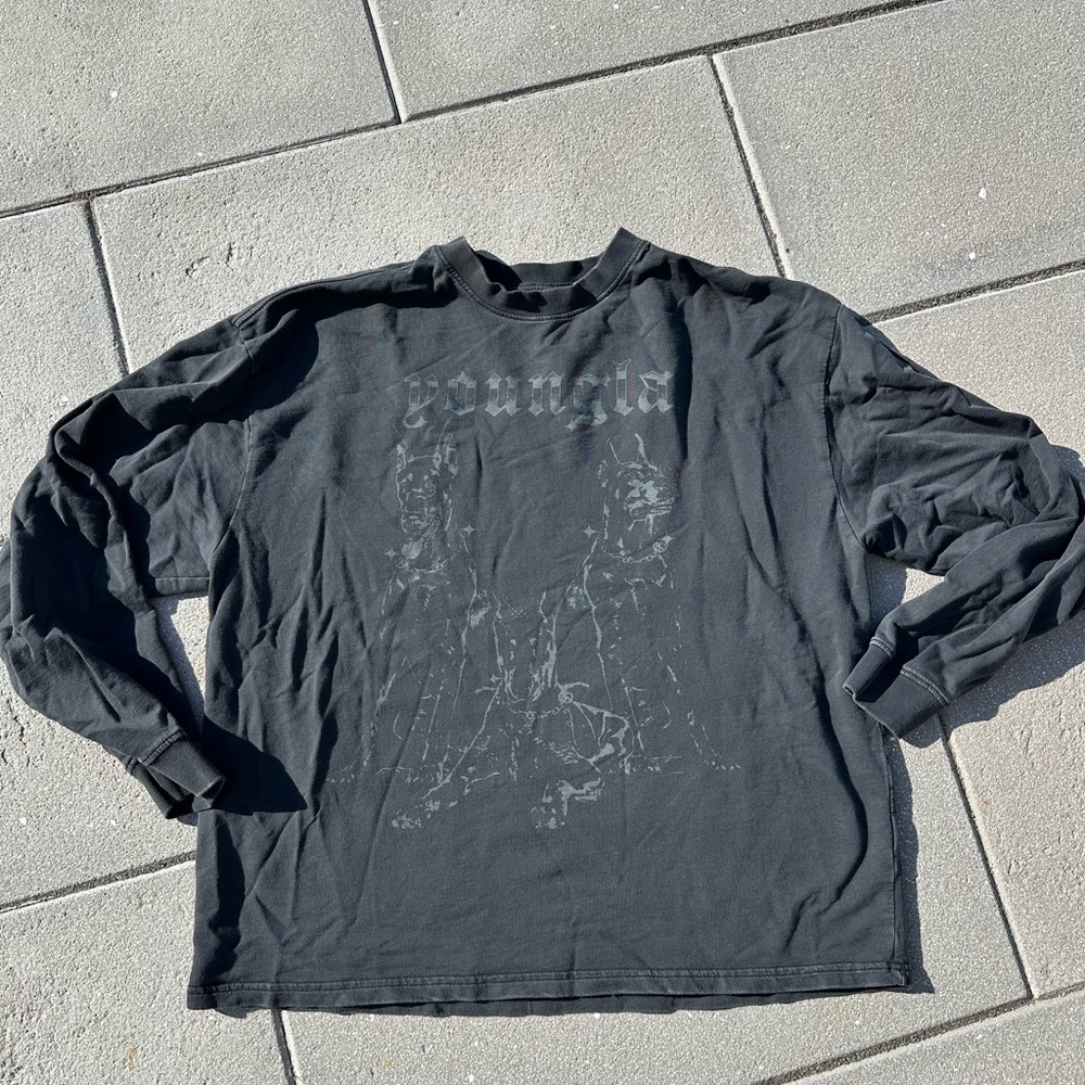 YoungLA Black Graphic Long Sleeve Tee